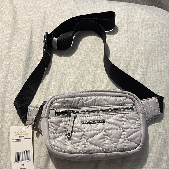 Michael Kors Gray and Black Belt Bag Sleek Design - Picture 1 of 3
